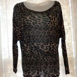 MICHAEL KORS SEMI SHEER ANIMAL PRINT TOP